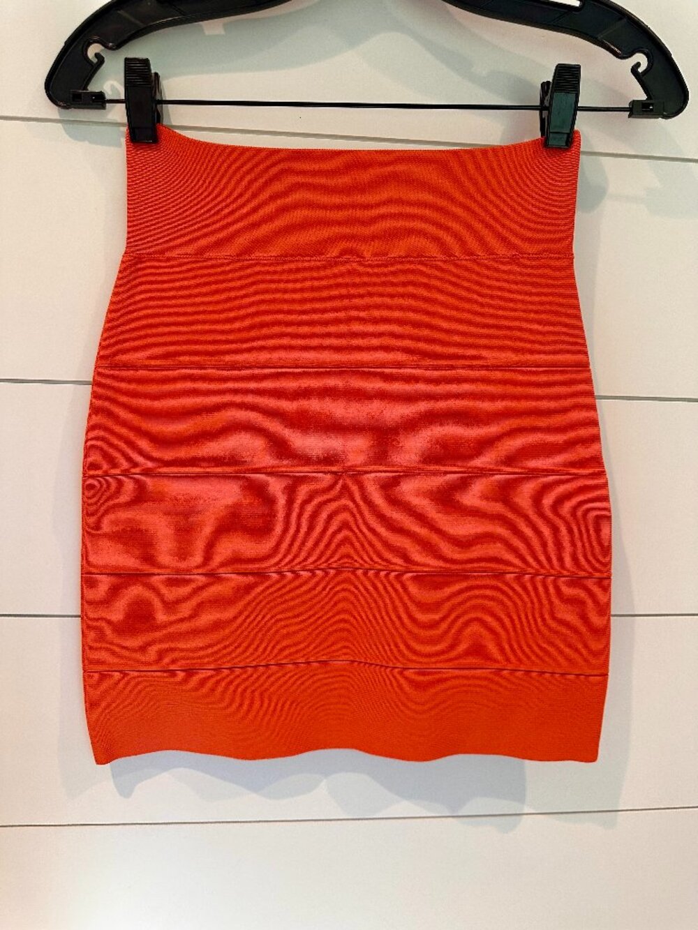 BCBG Max Azria Orange Bodycon Bandage Mini Skirt - Herve Leger Style - Small
